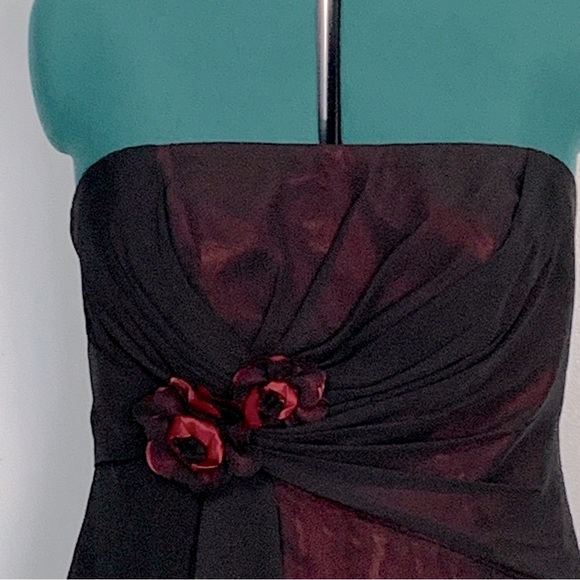 Beautiful Strapless Sheer over Satin Dress - Picture 2 of 8